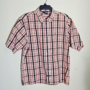 South Pole Hexagon Product Men's  Short Sleeve Plaid Shirt Size XXL
